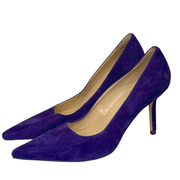 NEW ANN TAYLOR PURPLE SUEDE MAE PUMPS HIGH HEELS SHOES SZ 8 - Picture 4 of 5